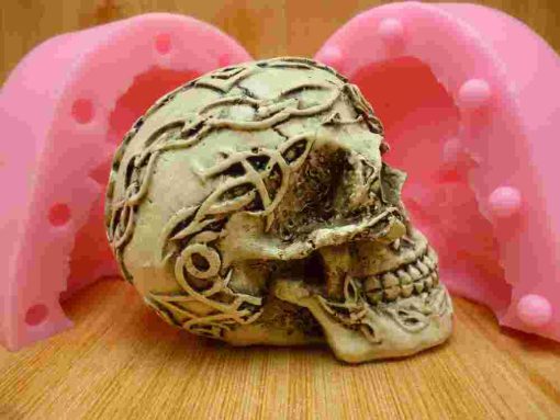 3D small skull fondant cake mold silicone mold chocolate mold soap soap candles tool free shipping 3
