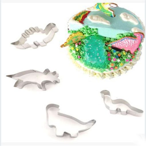 4Pcs Set Stainless Steel Dinosaur Animal Fondant Cake Cookie Biscuit Cutter Decorating Mould Pastry Baking Tools 1