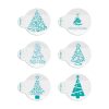 6pcs set Christmas Tree Cake Stencil Wedding Party Cake Cookie Mould Cupcake Decoration Template Cake Tool 3