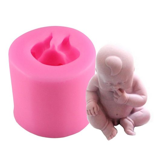 Mujiang 3D Baby Silicone Mold Soap Candle Polymer Clay Molds Fondant Chocolate Candy Mould Cake Decorating 2