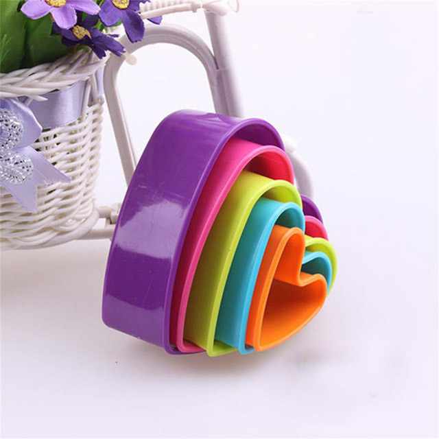 pcs set Heart Cookies Cutter Molds Plastic Cake Mould Biscuit Plunger Forms For The