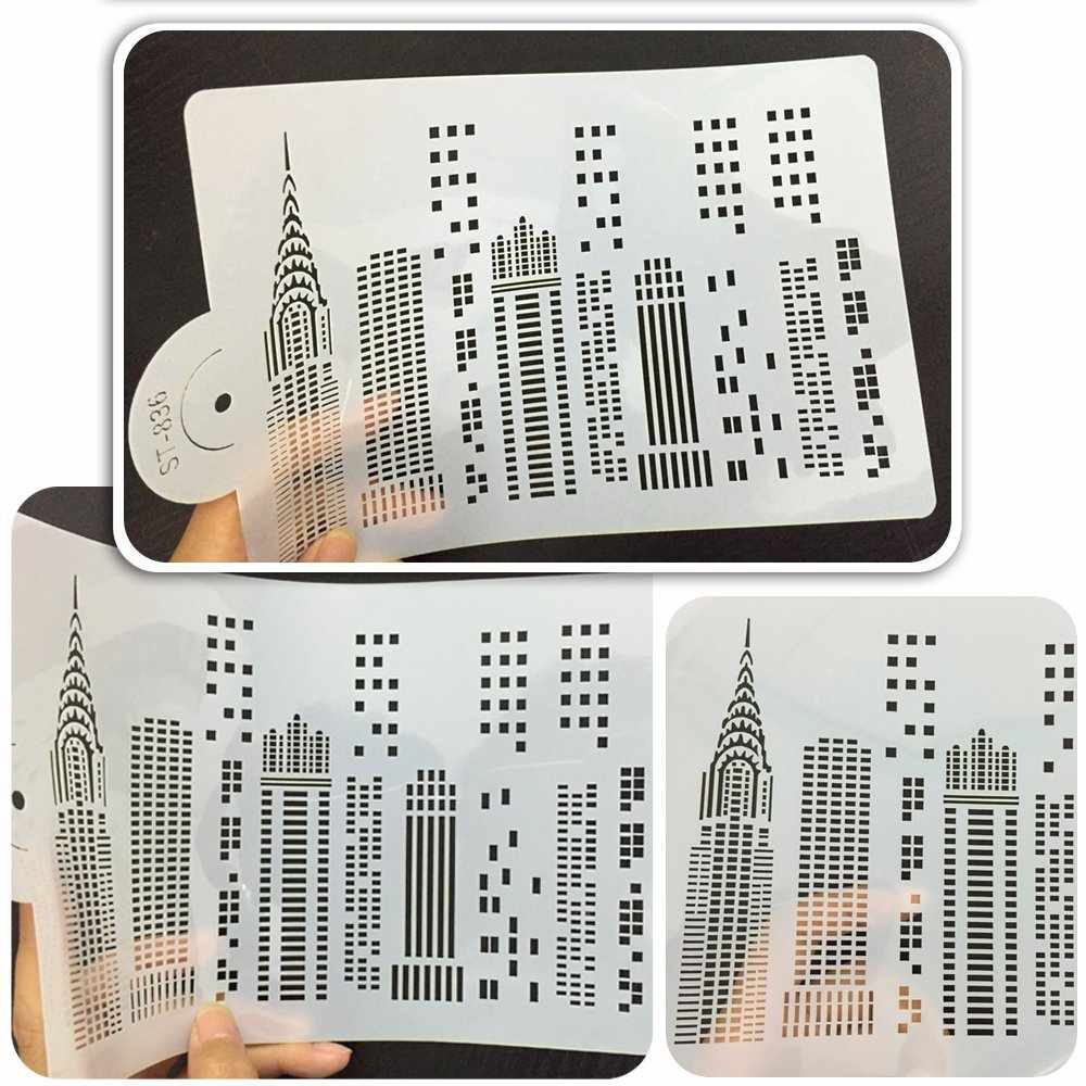 High Buildings Stencil Decorating