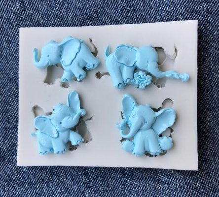 BABy Elephant Silicone mold 4 shapes