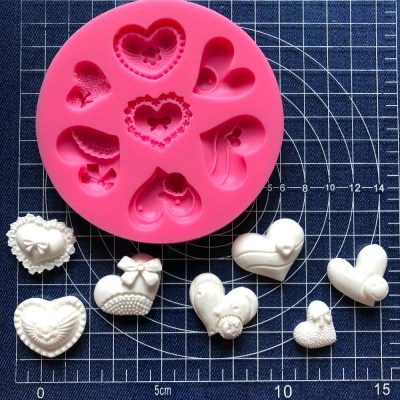 heart flower bow smile rose silicone mold