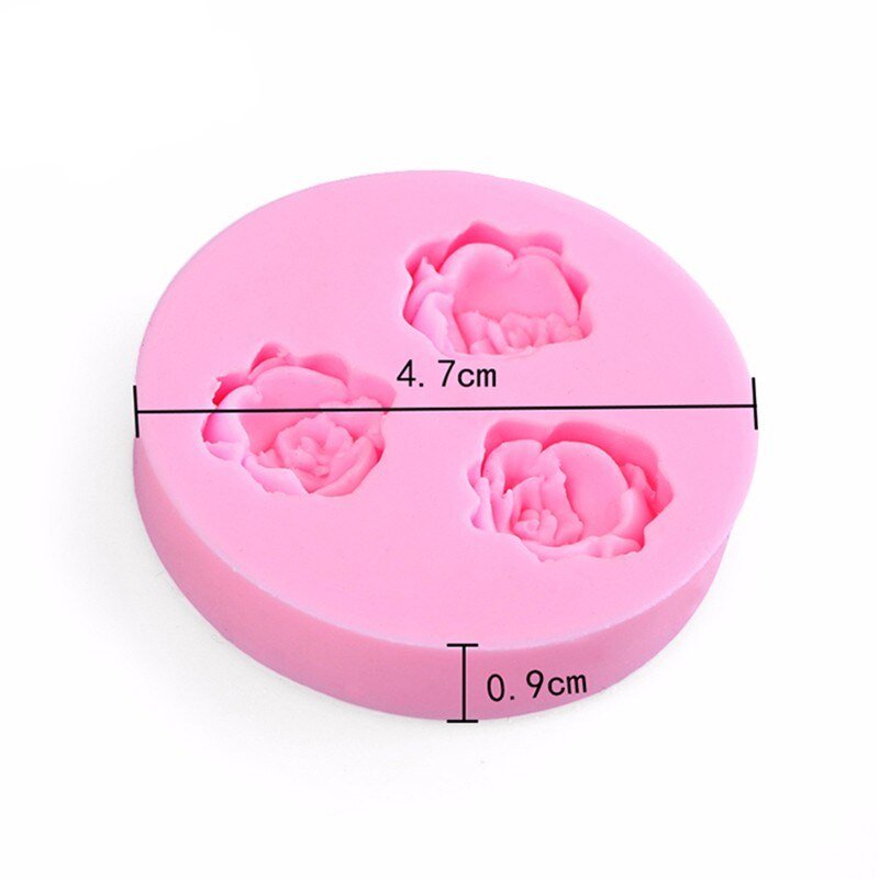 Cake Mold Silicone ,1 pcs Cute Three Rose Flowers 3D Rose Flower Candy Jelly Decoration Baking Tools Sugar Soft Fondant Moulds
