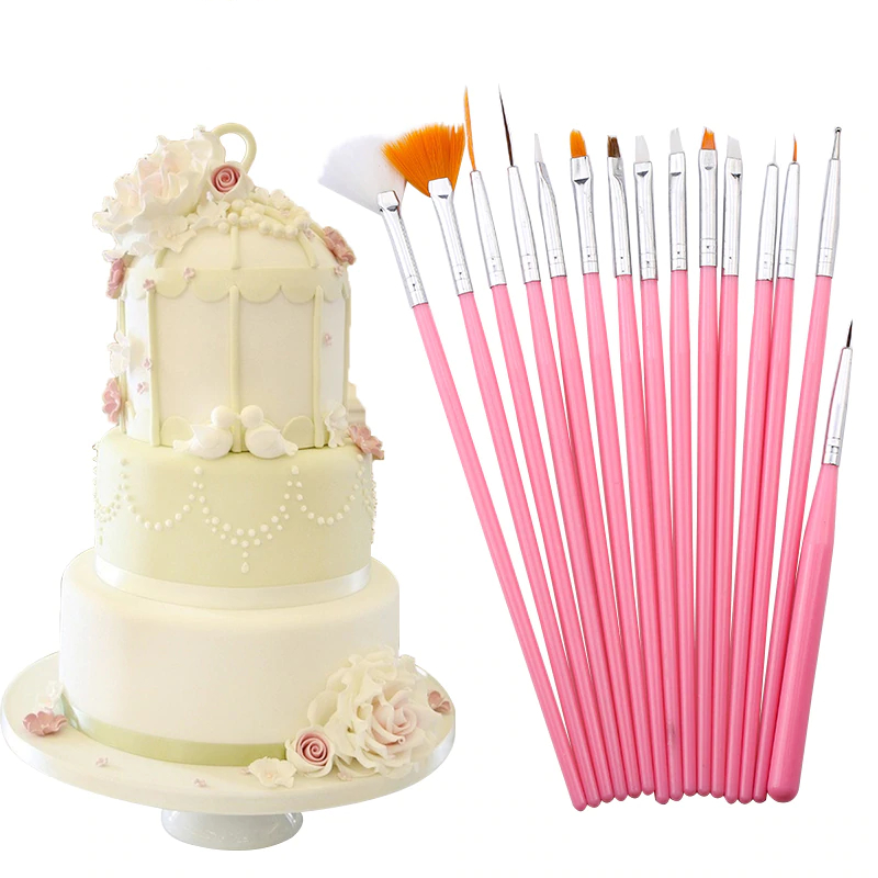 15Pcs/Set Fondant Cake Brush DIY Sugar Craft Baking Decorating Tools