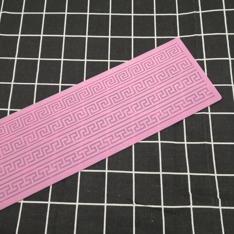 Grid Cake Lace Mat Strip Lace Silicone Mould Cake Edge Decoration Tool Sugar Craft Embossing Mould K875