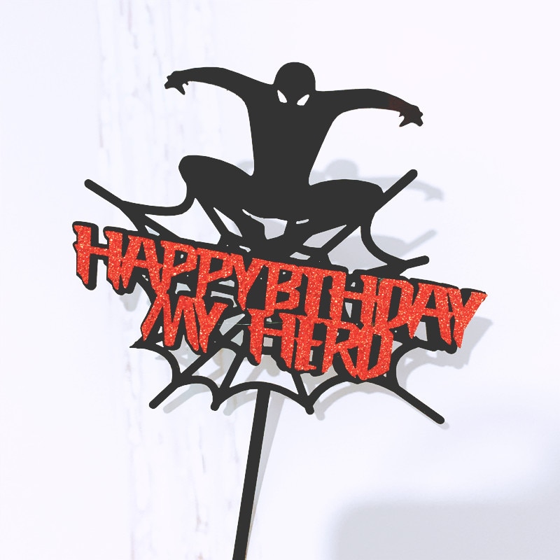 Happy Birthday Super Hero Acrylic Cupcake Topper Happy Birthday Super Hero Acrylic Cupcake Topper