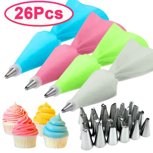 Reusable Silicone Pastry Bag and Tips Set