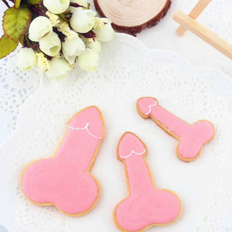 3Pcs/Set 3D Stainless Steel Sexy Penis Cookie Cutter