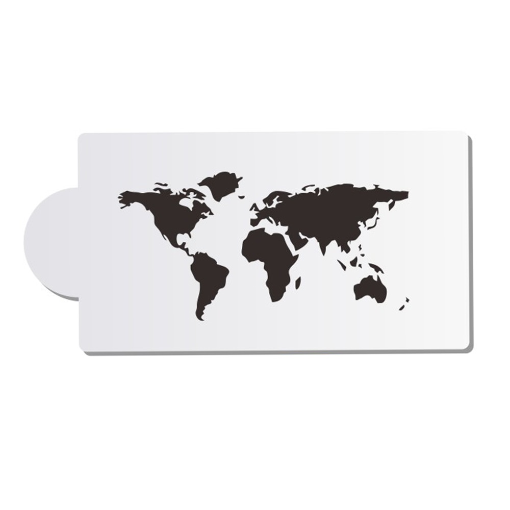 World Map & Landmark Building Cake Stencil Cake Design World Map and Landmark Building Cake Stencil