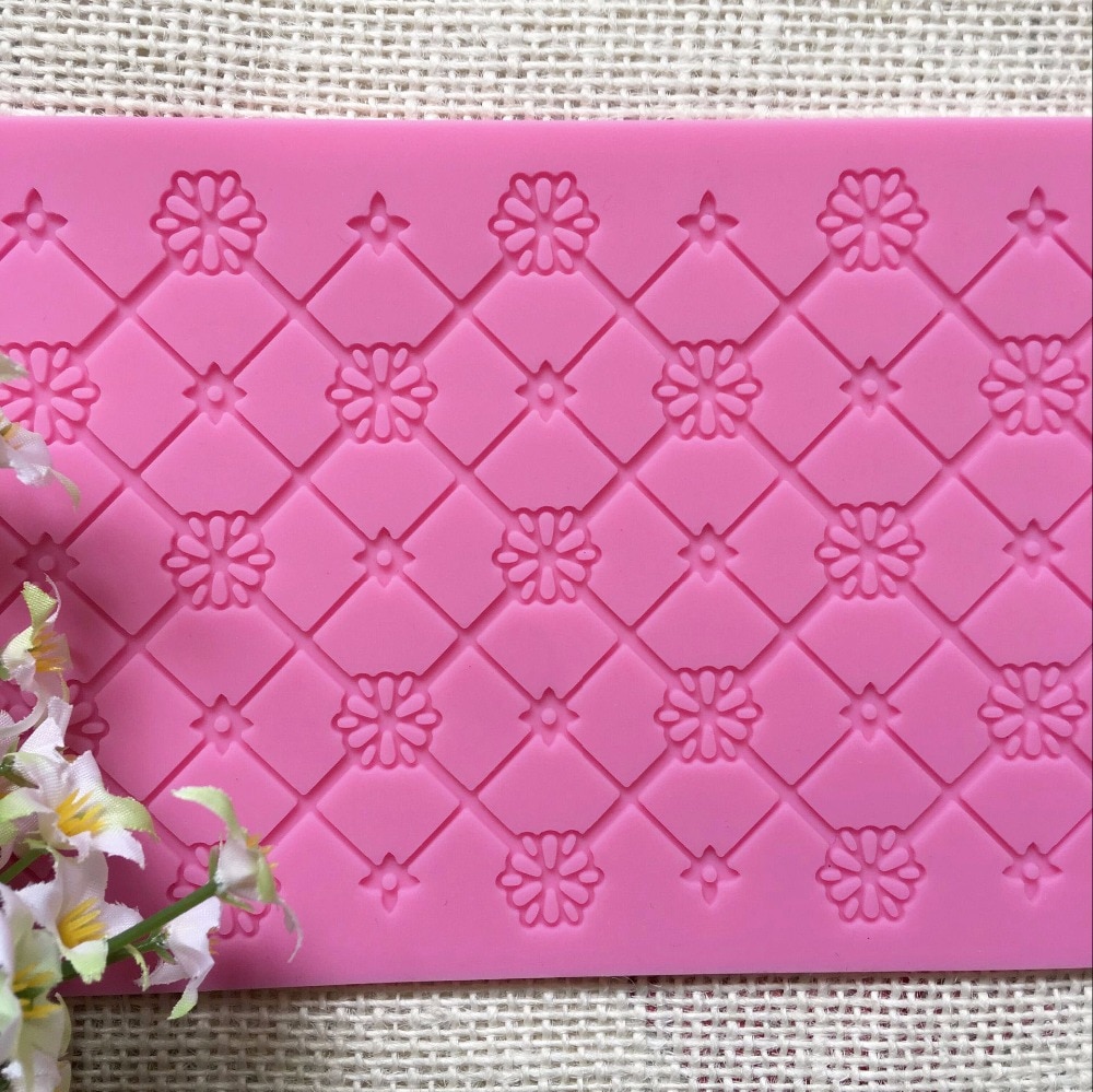 Small flowers Plum lace silicone mold