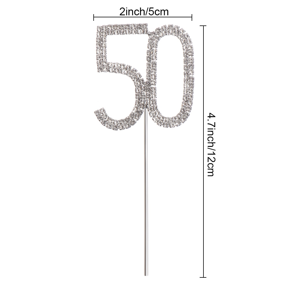 Silver Dual Numberal Cake Toppers Birthday Cake Decoration