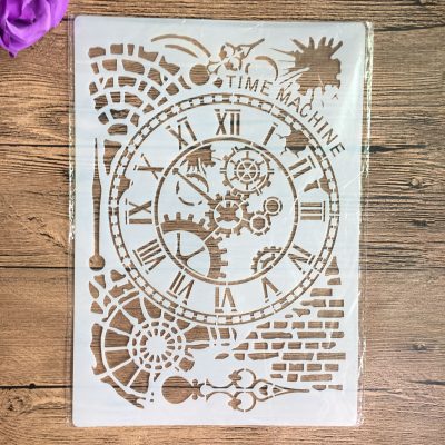 A4 size clock Flower Cake Painting Stencils