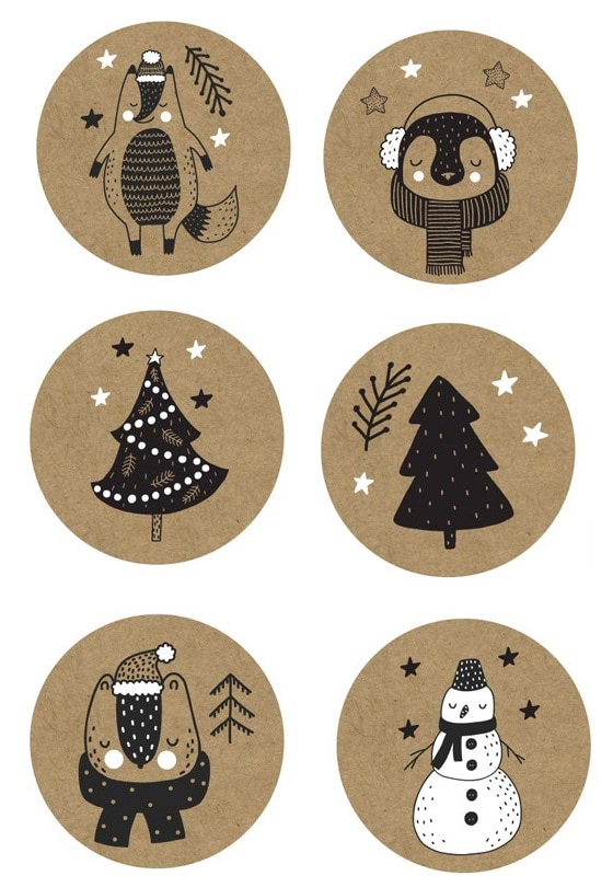 christmas-theme-seal-labels-stickers