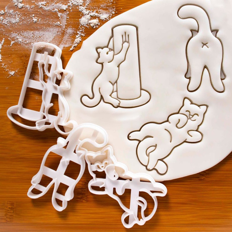 3pcs/set Cat Cookie Cutters Mold Cute Cat Kitty Butt Shape DIY Biscuit Hand Mold Cookie Stamp Cutters Bakeware Baking Tools 3pcs/set Cat Cookie Cutters Mold Cute Cat Kitty Butt Shape DIY Biscuit Hand Mold Cookie Stamp Cutters Bakeware Baking Tools