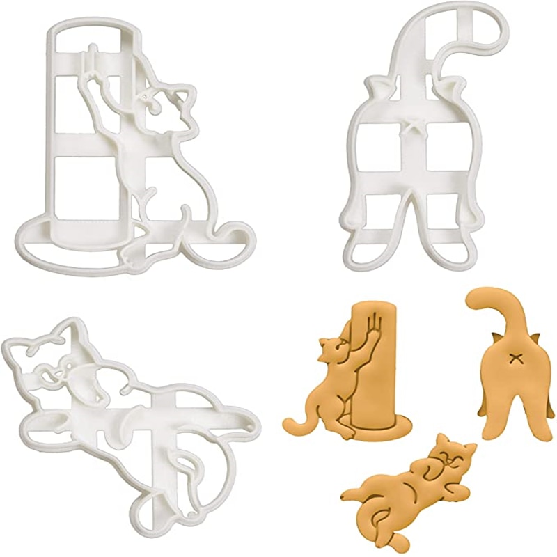 3pcs/set Cat Cookie Cutters Mold Cute Cat Kitty Butt Shape DIY Biscuit Hand Mold Cookie Stamp Cutters Bakeware Baking Tools 3pcs/set Cat Cookie Cutters Mold Cute Cat Kitty Butt Shape DIY Biscuit Hand Mold Cookie Stamp Cutters Bakeware Baking Tools