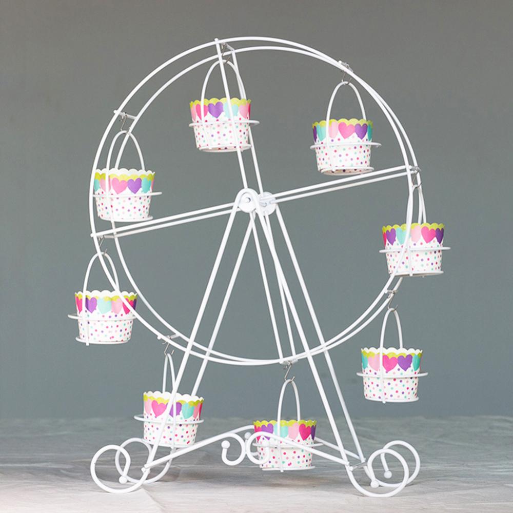 Metal Ferris Wheel Cupcake Holder Cake Stand Rotatable