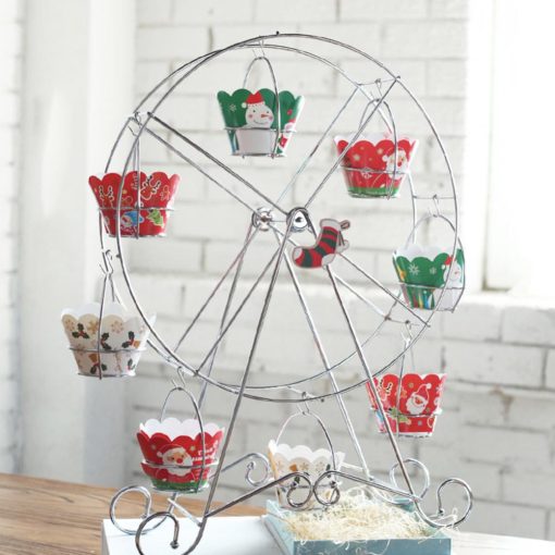 638844 bu9zaj Metal Ferris Wheel Cupcake Holder Cake Stand Rotatable