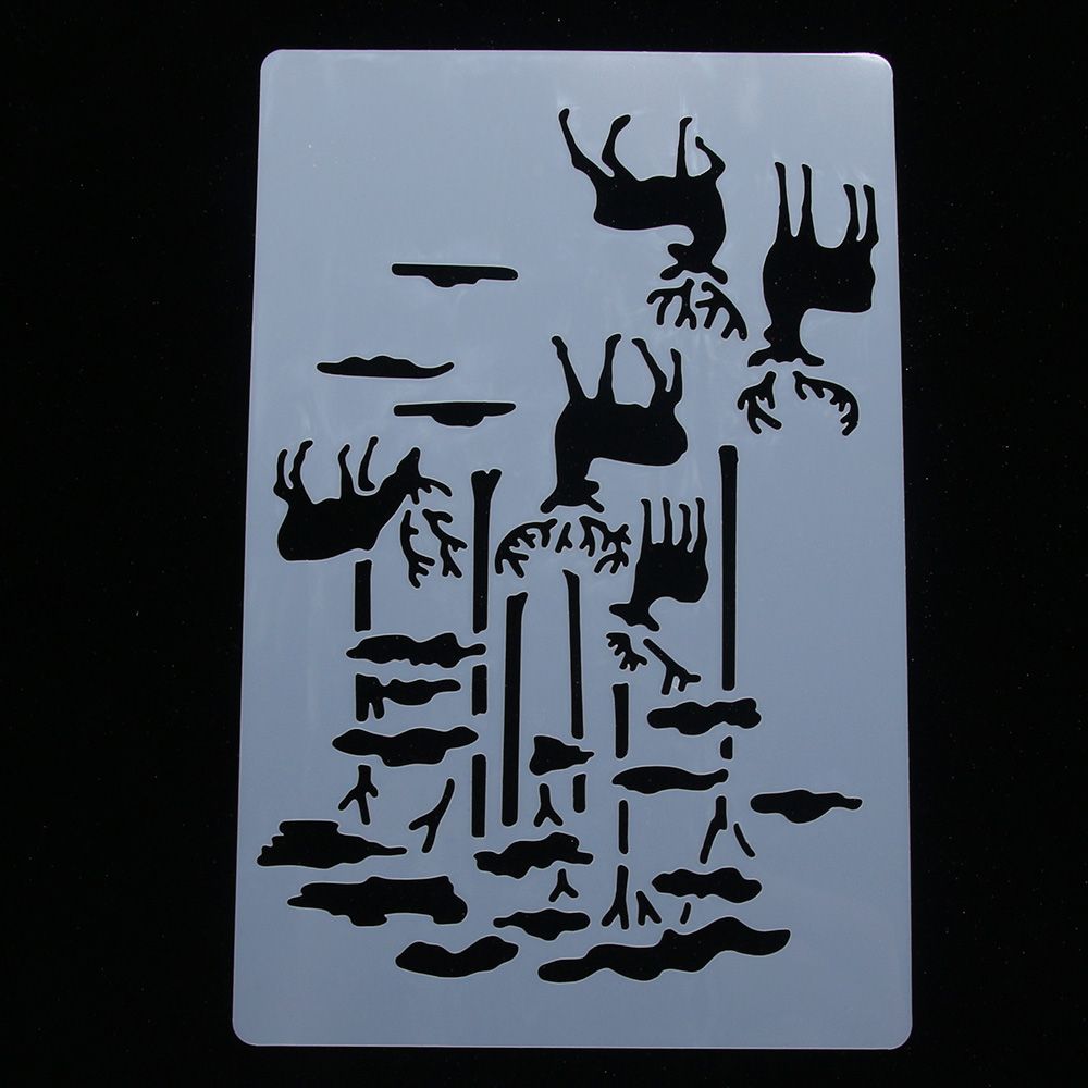 Elk Forest  Stencil Airbrush Painting Art Cake Spray Mold