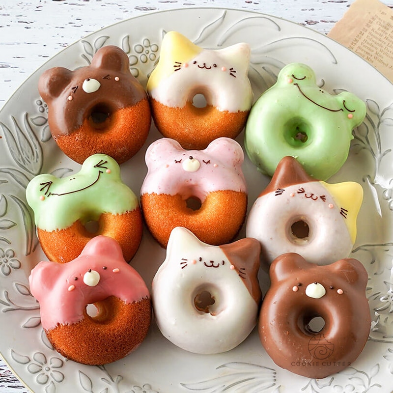 Donut Shape Bakeware Bear Cat Pattern 6 Cavity