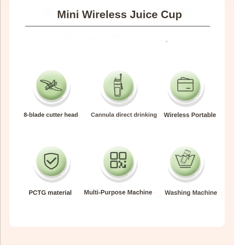 Electric Juicer Mini Portable Blender Fruit