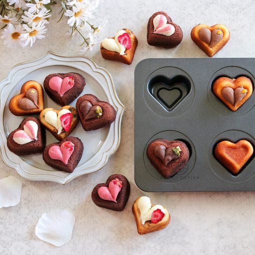 645185 91ckef Valentine Heart Shape Baking Pan 6 Cavity