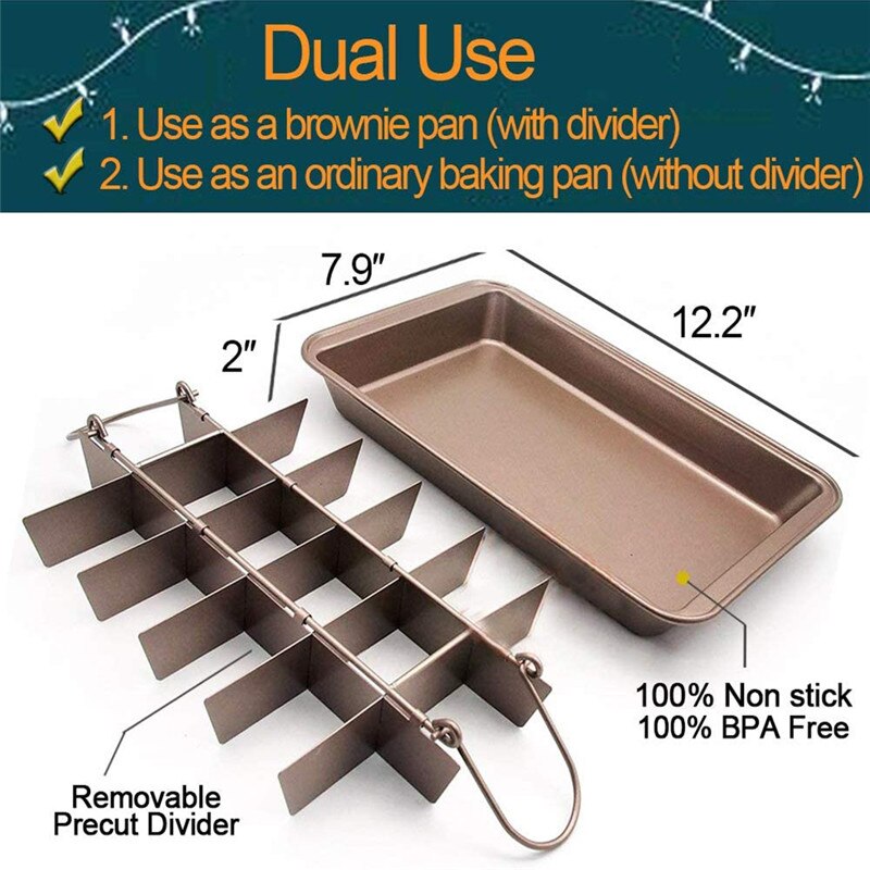 Brownie Pan Bread Cake Pans Non-Stick Baking Dishes