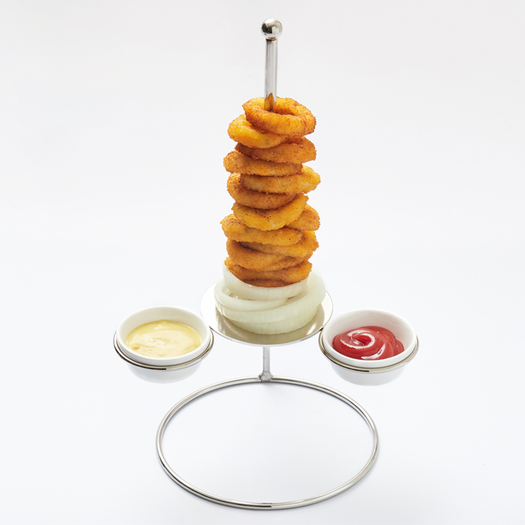 Onion Ring Tower with 2 Holders Stainless steel