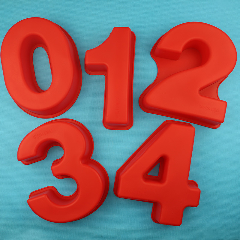 Silicone Number Molds 0-9 for Birthday Cake 10 Inch